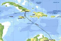Venezuela-Cuba Underwater Cable of  963 miles for international telecommunications.